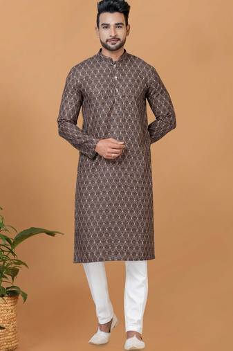 Digital Print Cotton Kurta Set