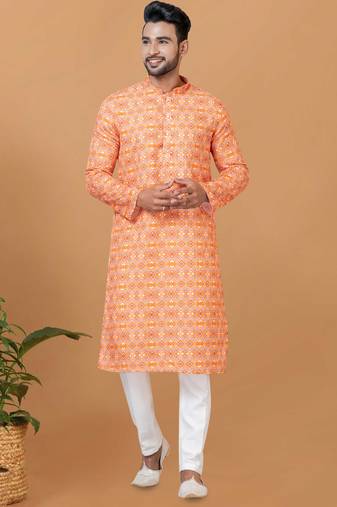 Digital Print Cotton Kurta Set