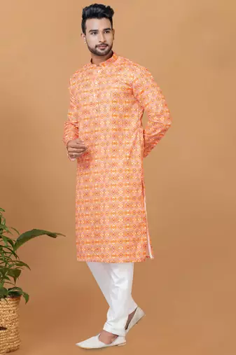 Digital Print Cotton Kurta Set