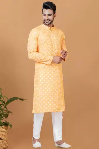 Digital Print Cotton Kurta Set