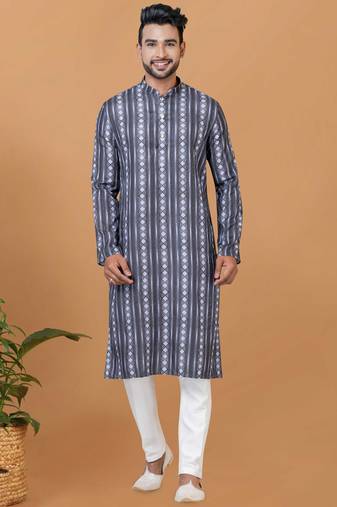 Digital Print Cotton Kurta Set
