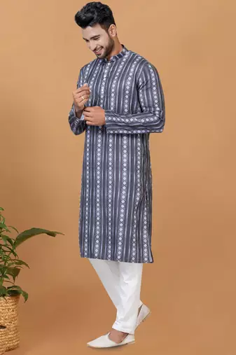 Digital Print Cotton Kurta Set