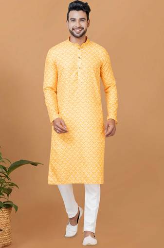 Digital Print Cotton Kurta Set