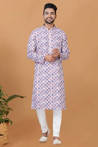 Digital Print Cotton Kurta Set