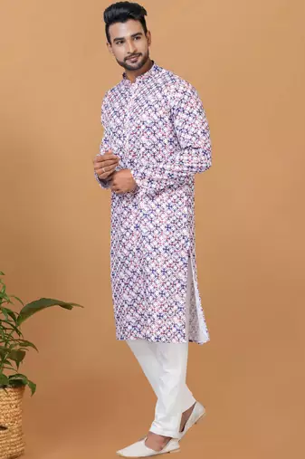 Digital Print Cotton Kurta Set