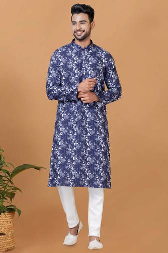 Digital Print Cotton Kurta Set