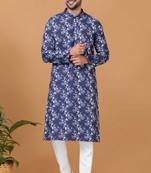 Digital Print Cotton Kurta Set