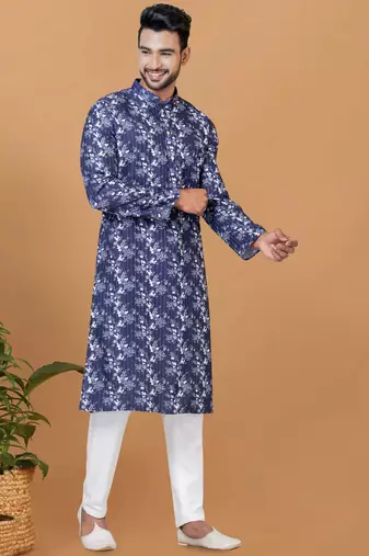 Digital Print Cotton Kurta Set