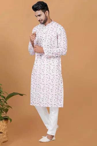 Digital Print Cotton Kurta Set
