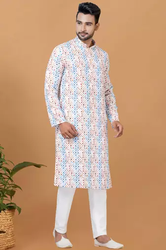 Digital Print Cotton Kurta Set