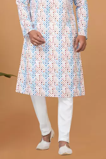 Digital Print Cotton Kurta Set