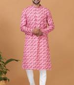 Digital Print Cotton Kurta Set