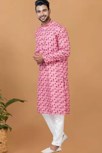 Digital Print Cotton Kurta Set