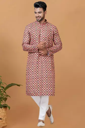 Digital Print Cotton Kurta Set