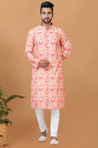 Digital Print Cotton Kurta Set