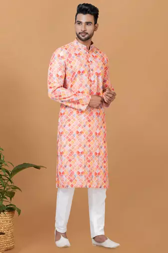 Digital Print Cotton Kurta Set