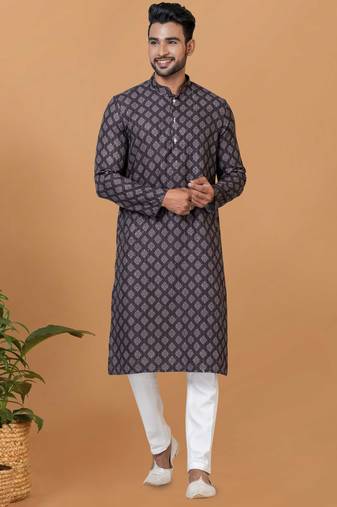 Digital Print Cotton Kurta Set