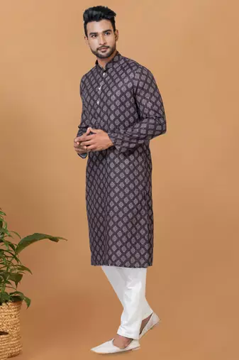 Digital Print Cotton Kurta Set