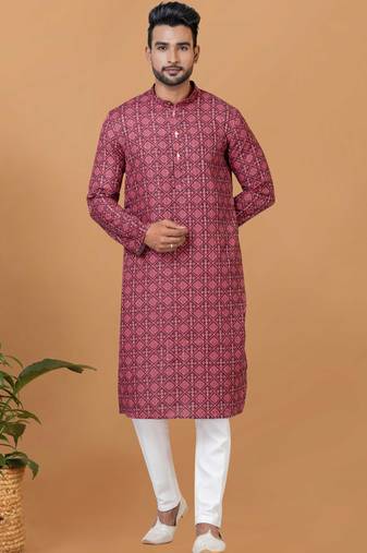 Digital Print Cotton Kurta Set
