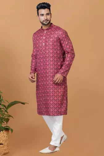 Digital Print Cotton Kurta Set