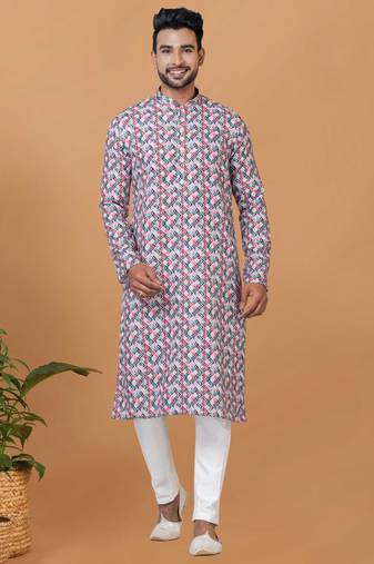 Digital Print Cotton Kurta Set