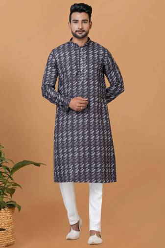 Digital Print Cotton Kurta Set