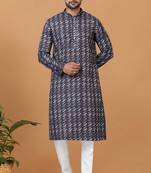 Digital Print Cotton Kurta Set