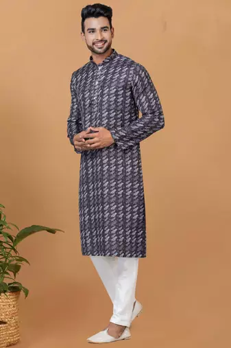 Digital Print Cotton Kurta Set
