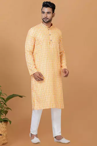 Digital Print Cotton Kurta Set