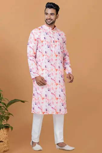 Digital Print Cotton Kurta Set