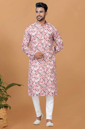 Digital Print Cotton Kurta Set