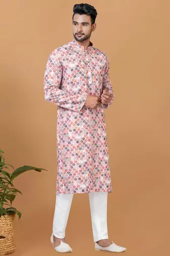 Digital Print Cotton Kurta Set