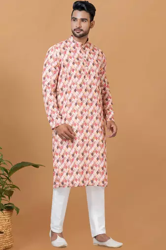 Digital Print Cotton Kurta Set