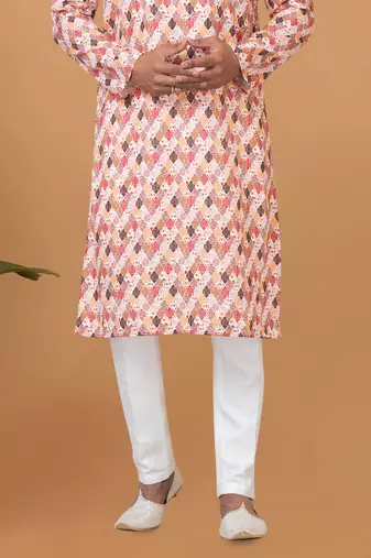 Digital Print Cotton Kurta Set
