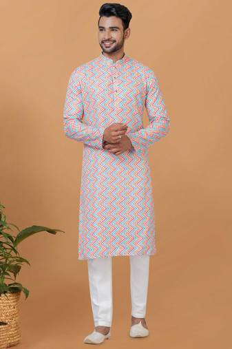 Digital Print Cotton Kurta Set