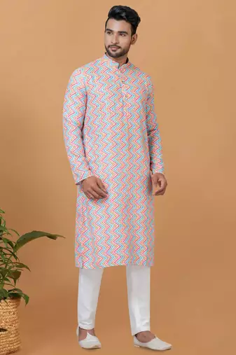 Digital Print Cotton Kurta Set