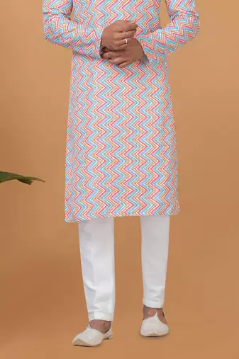 Digital Print Cotton Kurta Set