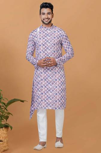 Digital Print Cotton Kurta Set