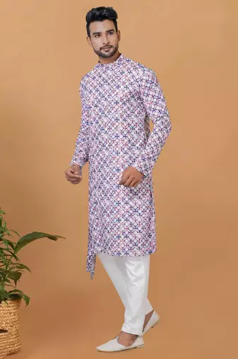 Digital Print Cotton Kurta Set