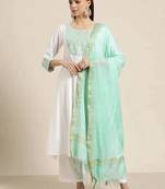 Off-White Yoke Design Viscose rayon Women Kurta set