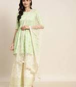 Green  Viscose rayon Women Kurta set