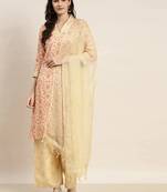 Pink Printed Viscose rayon Women Kurta set