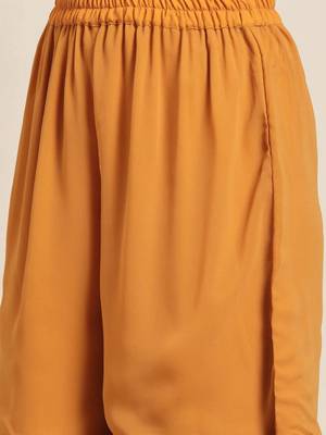 Orange Printed Georgette Women Kurta set 3