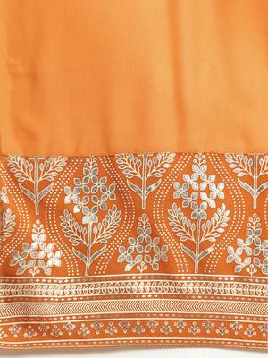 Orange Printed Georgette Women Kurta set 4
