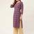 Purple Printed Cotton Women Kurta & Kurtis