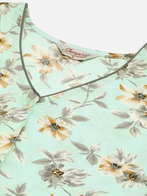Sky Blue Printed Poly-viscose Women Kurta & Kurtis 3