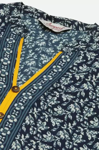 Indigo Printed Cotton Women Kurta & Kurtis