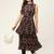 Navy Blue Printed Poly-viscose Women Kurta & Kurtis