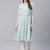 Turquoise Woven Design Jacquard Women Kurta & Kurtis