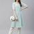 Turquoise Woven Design Jacquard Women Kurta & Kurtis